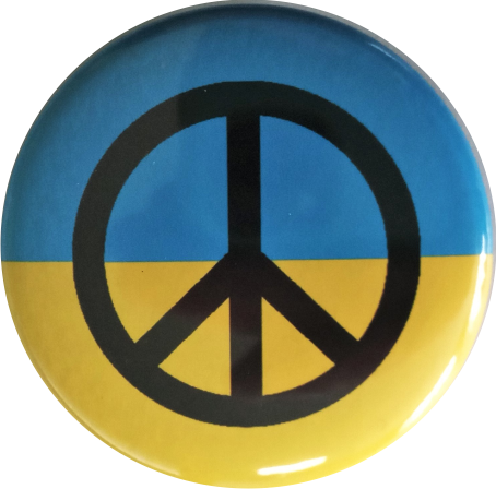 Peace sign button red